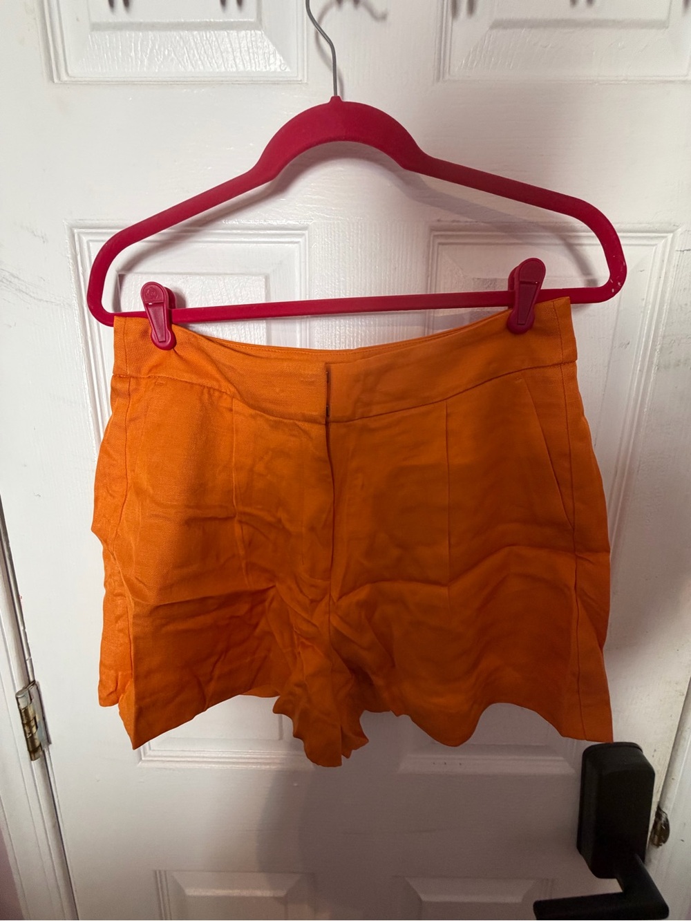 Express Orange Scallop-Hem High-Rise Skort